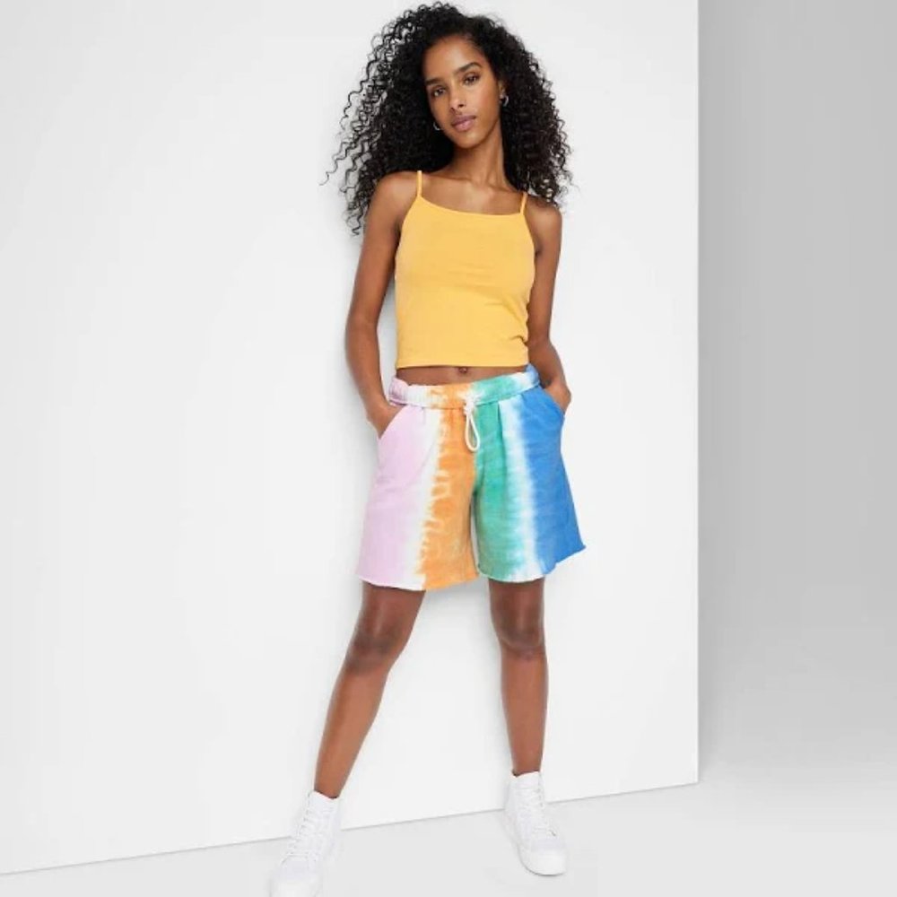 High-Rise Fleece Bermuda Shorts -Wild Fable Tie Dye